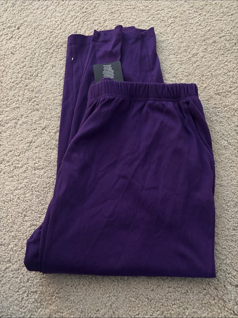 NWT Woman Within Deep Purple Elastic-Waist Pants